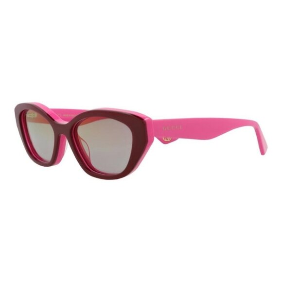 Gucci Womens Cat Eye Burgundy Fuchsia Red Fashion Designer Eyewear - Picture 1 of 4